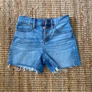 Madewell high rise cut off jean shorts